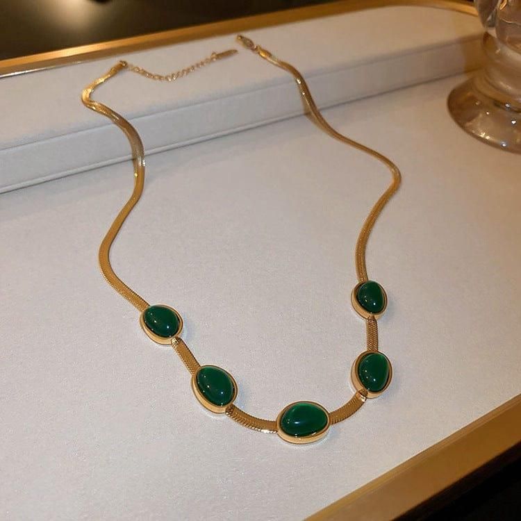 ✨Emerald Aura of Wealth Set 💚( Necklace , Earring & Bracelet Combo )