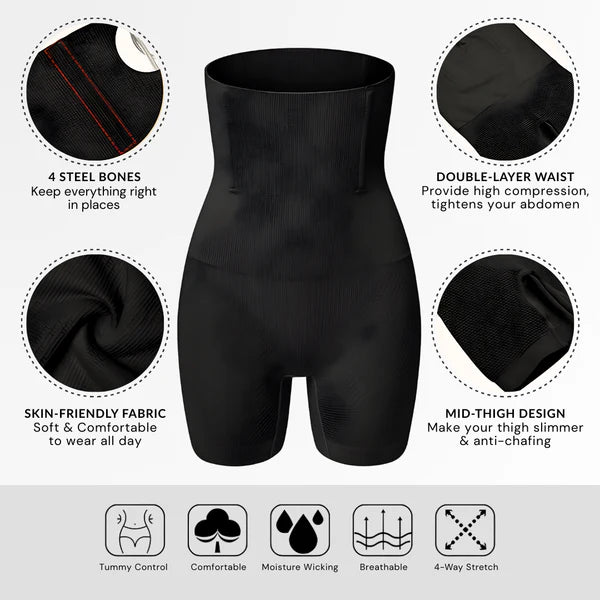 4-in-1 Tummy Tucker - Quick Slim Shaper for Tummy, Thighs, Hips, Back [COOL & BREATHABLE]