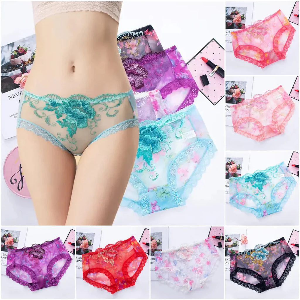 🌸Antibacterial cotton panties with lace embroidery 🌸 | Pack of 4