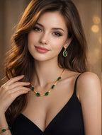 ✨Emerald Aura of Wealth Set 💚( Necklace , Earring & Bracelet Combo )